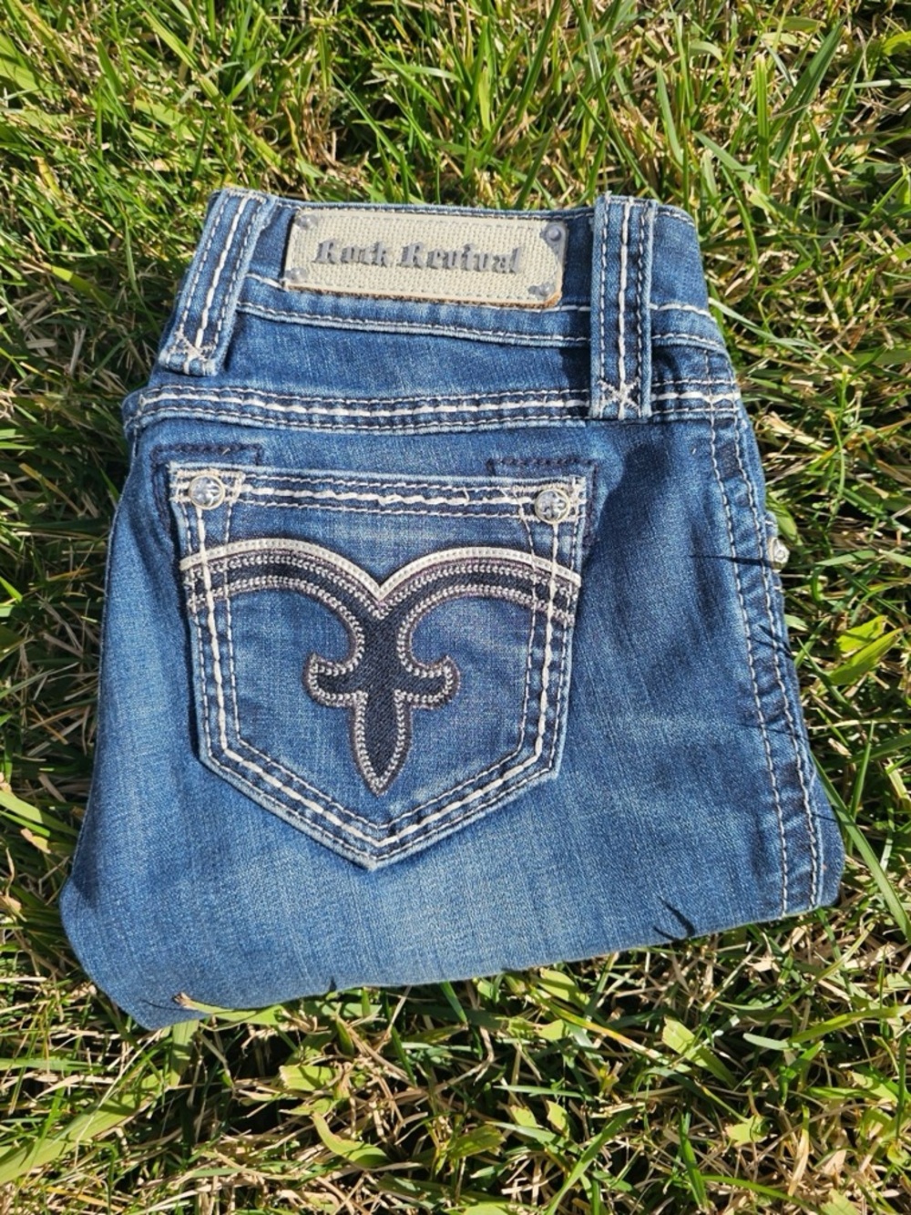 Rock Revival Alan Boot Jeans Size 25 Women’s Low Rise Bootcut Medium Wash